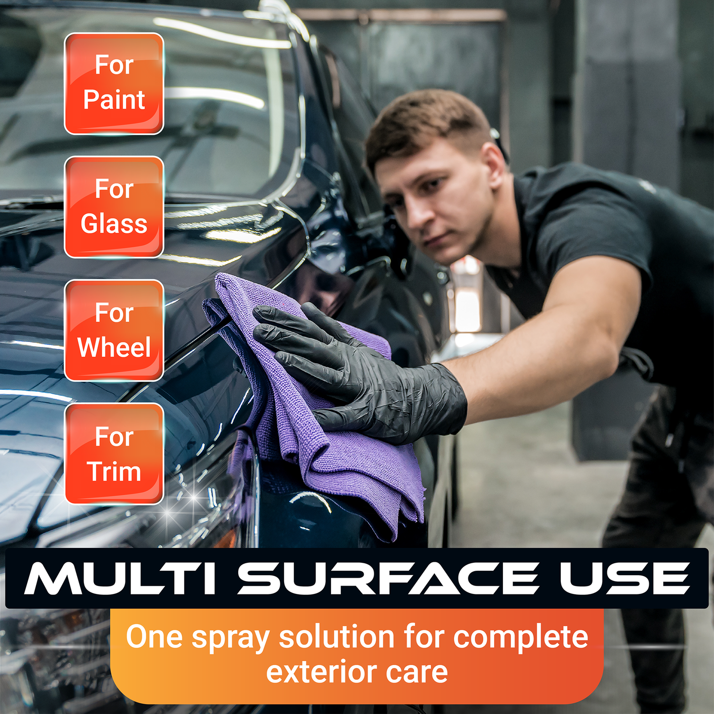 Ceramic Coating Detail Spray for Cars – Hydrophobic Car Wax Polish Protection – Quick Detailer Spray for Paint, Glass, Trim, Wheels & More